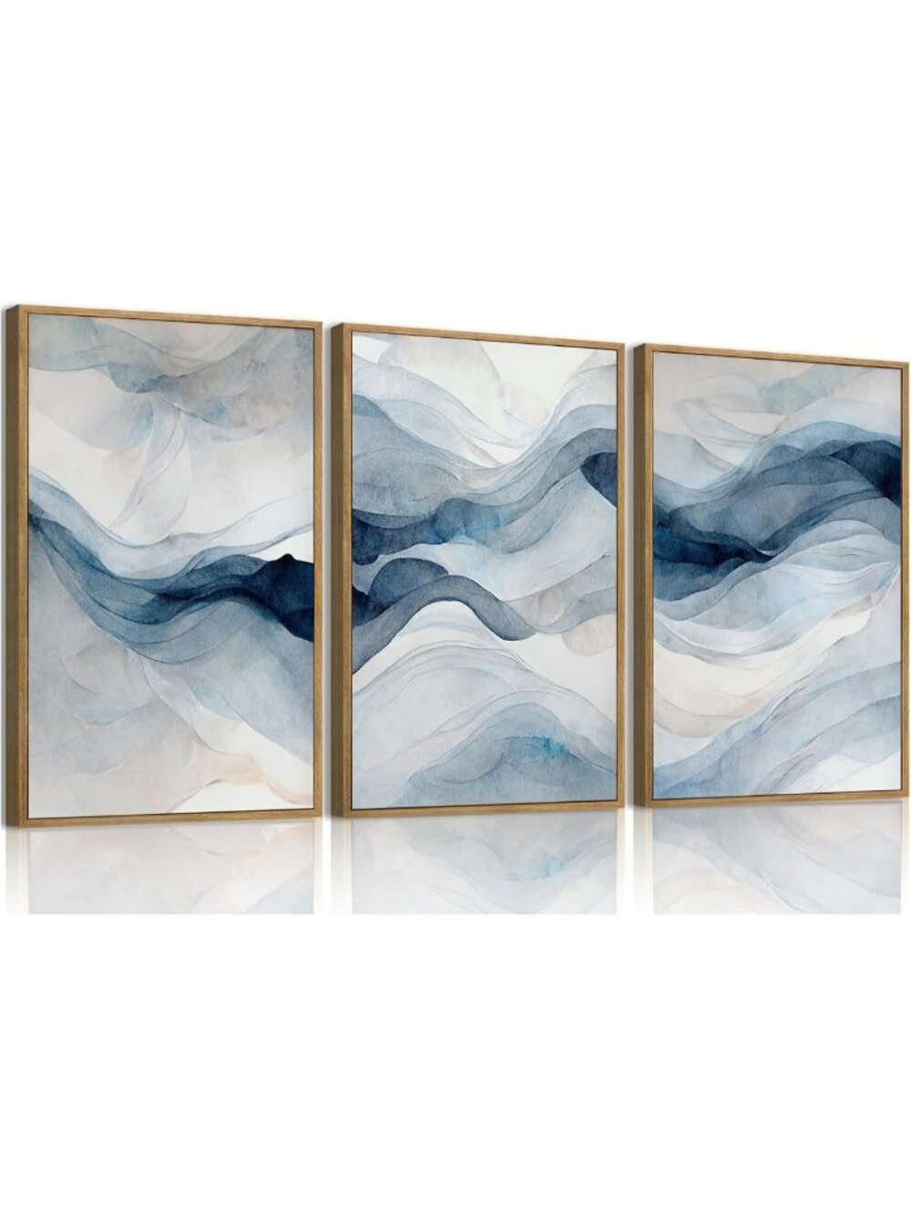Large Abstract Framed Wall Art Set - Modern Minimalist Canvas Prints for Living